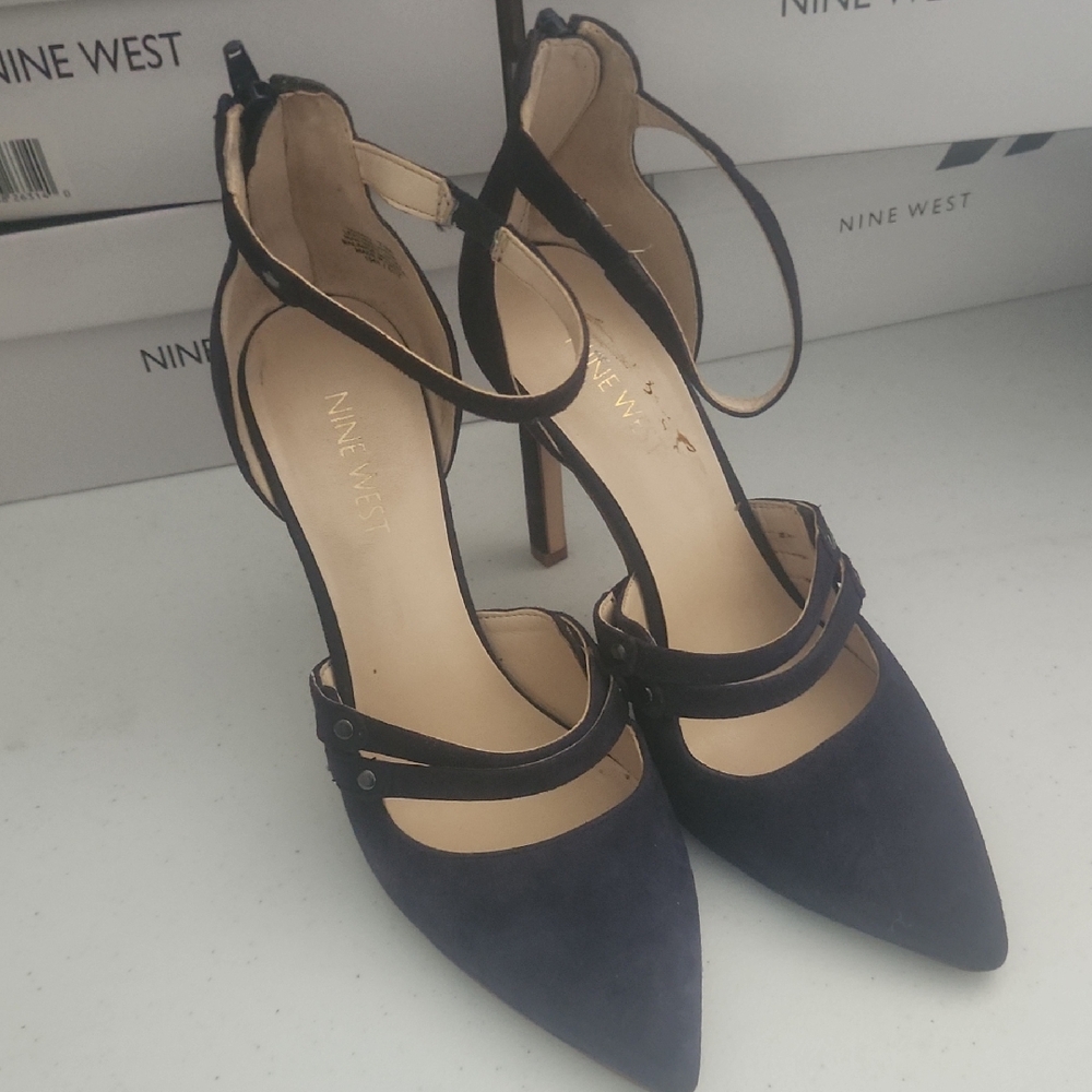 Nine West Navy Strappy Heels